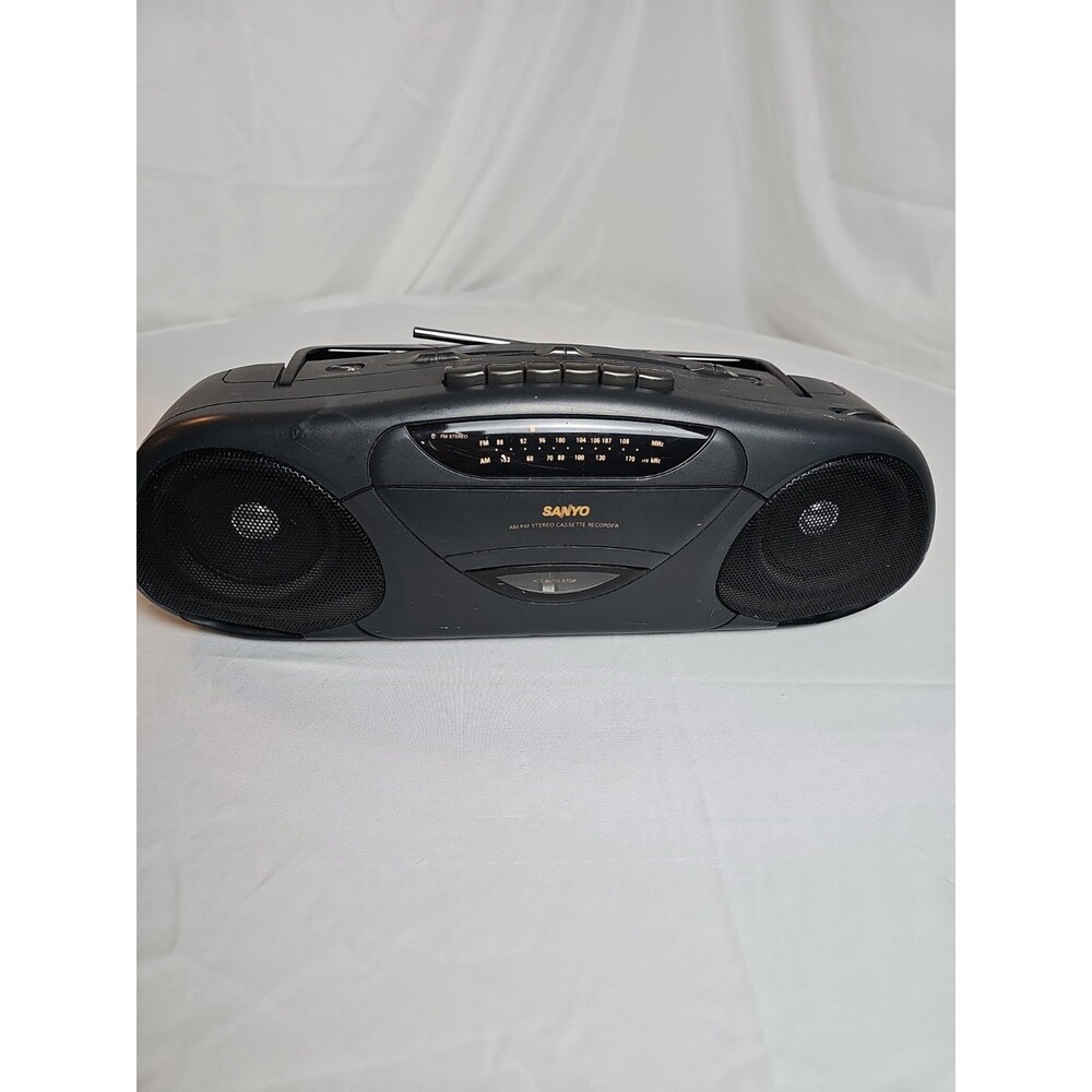 Sanyo AM/FM Stereo Cassette Boombox Portable Radio Tape Player Broken Antenna